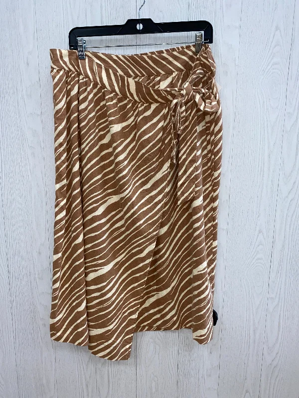 Brown & Cream Skirt Midi A New Day, Size L