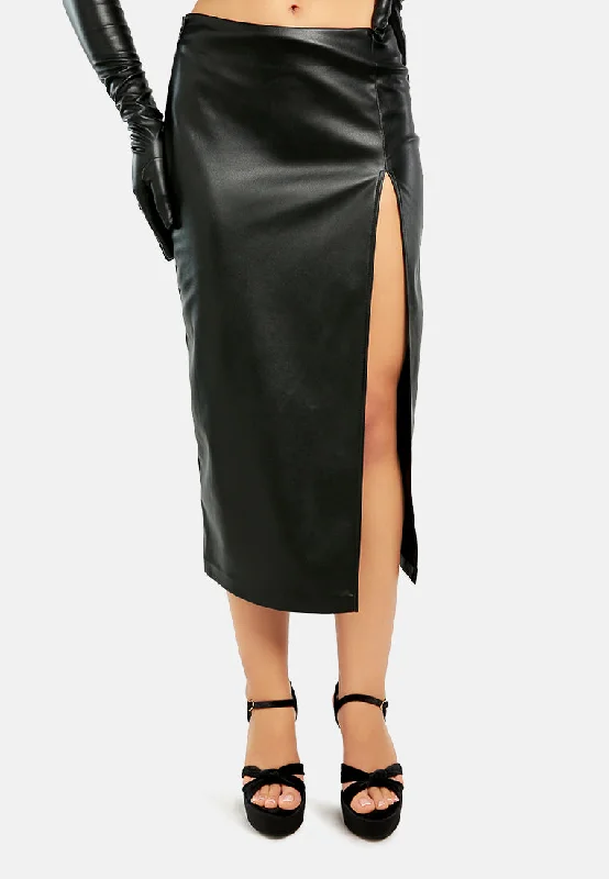 Front Slit Midi Skirt