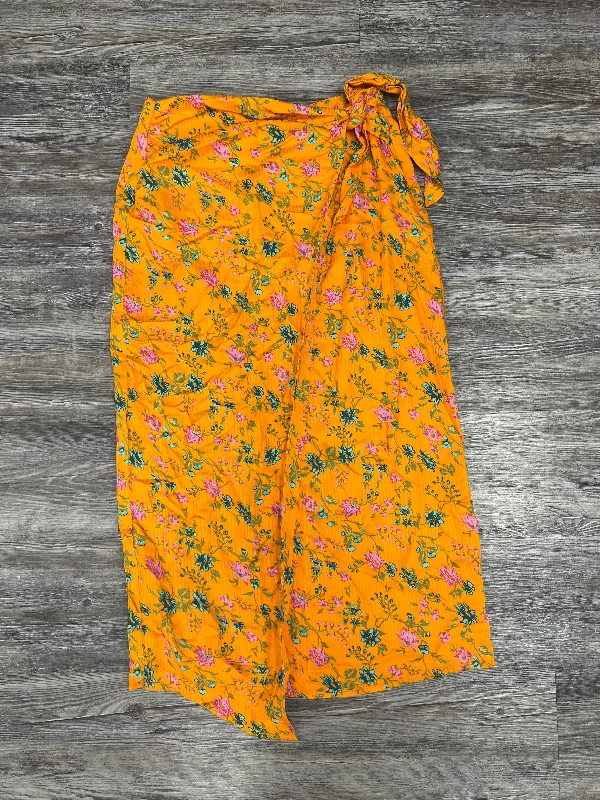 Orange Skirt Midi Anthropologie, Size 6