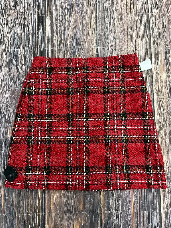 Red Skirt Mini & Short Loft, Size 4