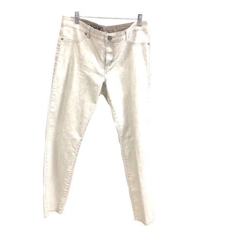 Jeans Jeggings By Calvin Klein In Silver, Size: 14petite