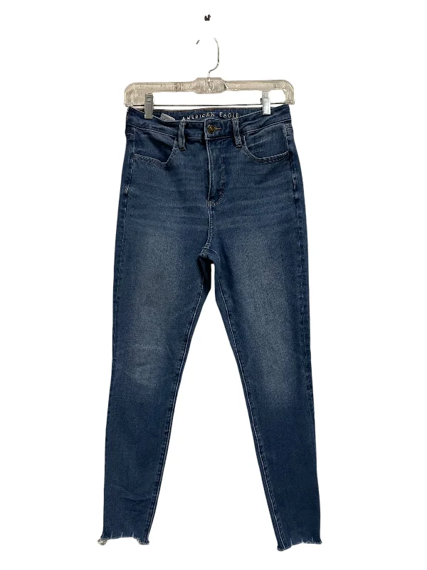 Jeans Skinny By American Eagle In Blue Denim, Size: 4