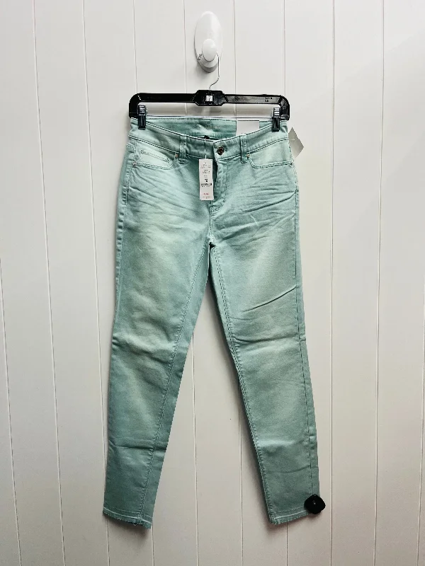 Jeans Skinny By White House Black Market In Green Denim, Size: 0