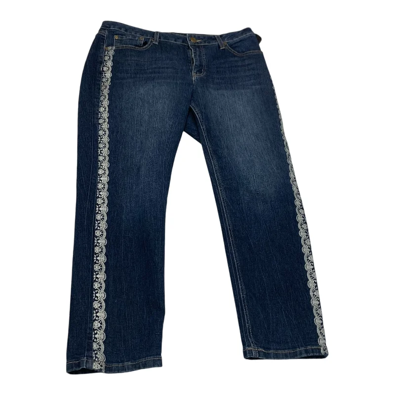 Jeans Straight By New Directions In Blue Denim, Size: 14