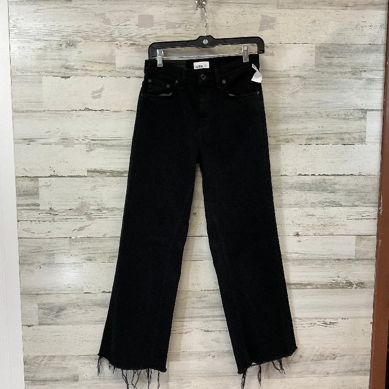 Jeans Wide Leg By Askk Ny In Black Denim, Size: 2