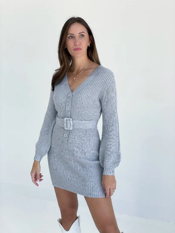 Pulling Neutral Sweater Dress