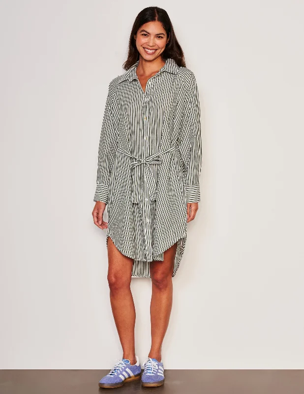 Sundry Shirttail Easy Dress in Fern