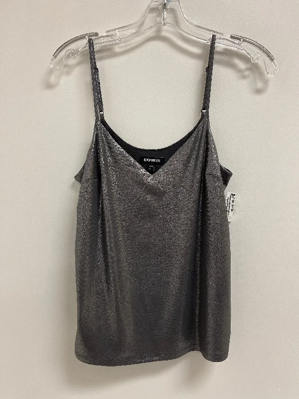 Top Sleeveless By Express In Silver, Size: S