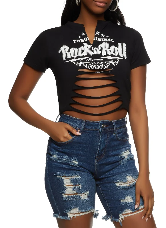 Laser Cut Rock N Roll Graphic Tee