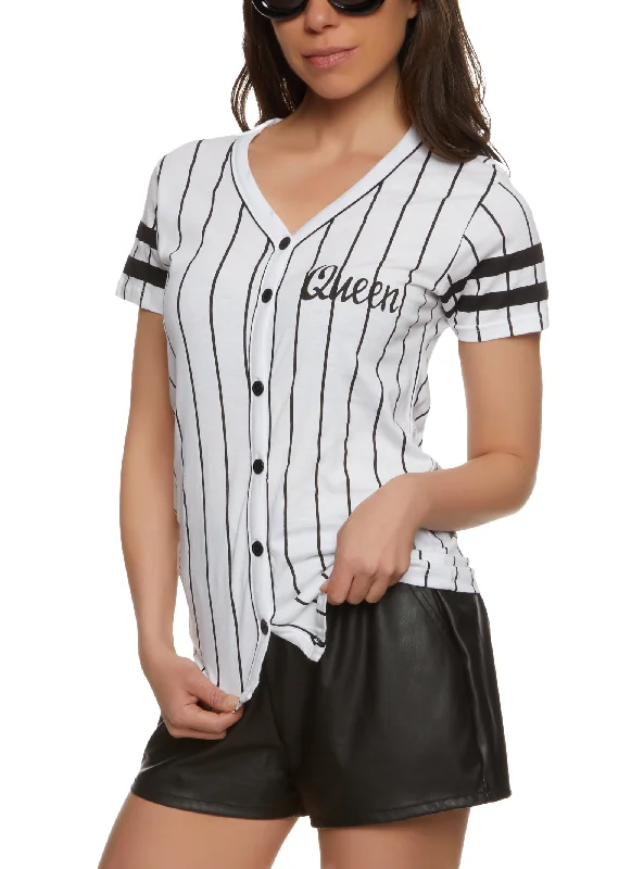 Striped Queen 10 Graphic Baseball Shirt