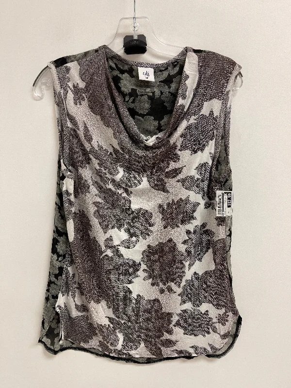 Top Short Sleeve By Cabi In Black & Grey, Size: M