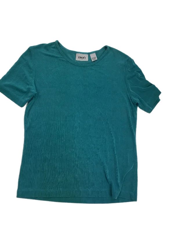 Top Short Sleeve By Chicos In Teal, Size: 0