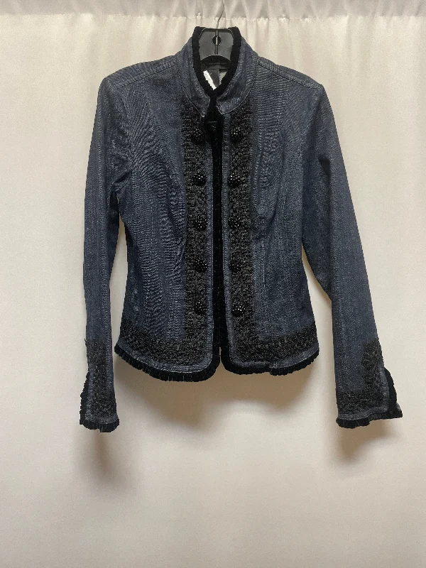 Blazer By International Concepts In Blue Denim, Size: M