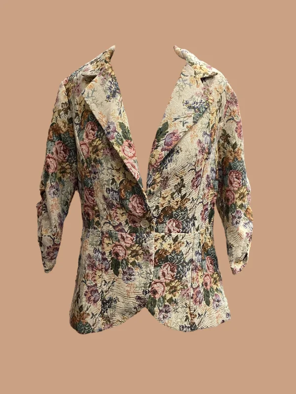 Blazer By Karen Kane In Floral Print, Size: S