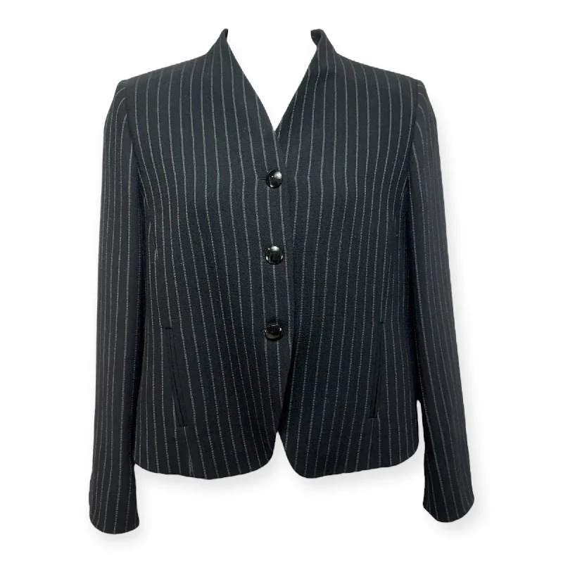 Blazer Luxury Designer By Armani Collezoni In Striped Pattern, Size: 16