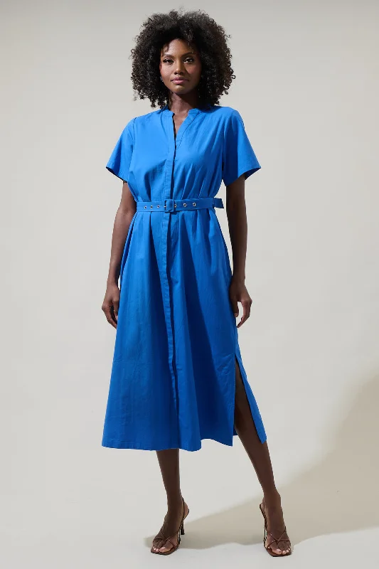 Amira Button Front Midi Dress