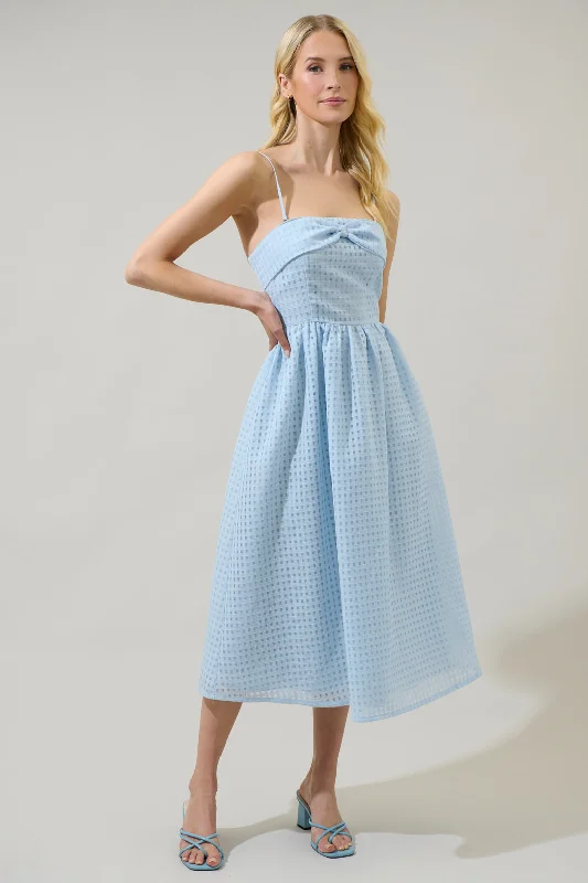 Cary Chest Bow Midi Dress