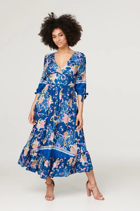 Floral Empire Tiered Maxi Dress