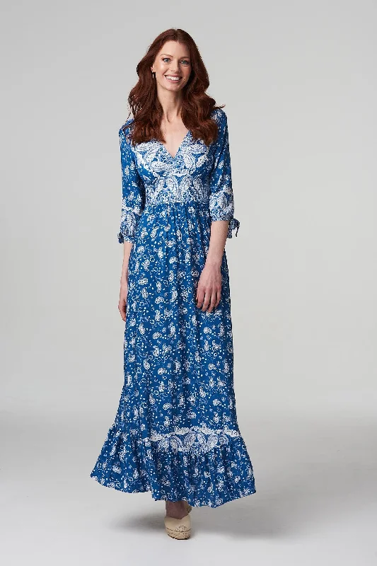 Paisley Print Summer Maxi Dress