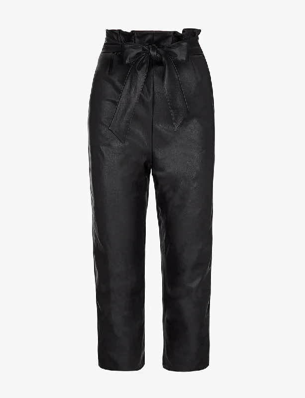 Faux Leather Paperbag Pants