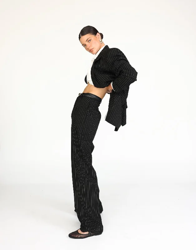 Kenza Pants (Black Pinstripe)