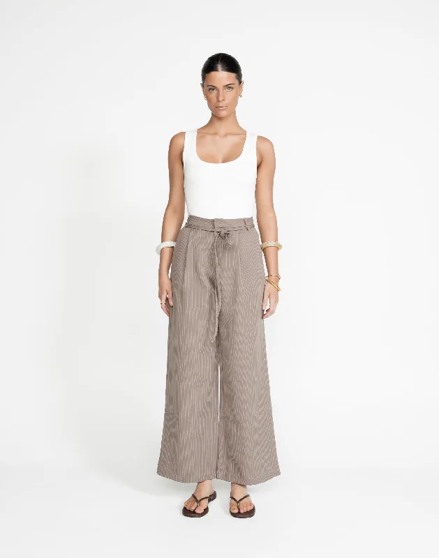 Mason Pants (Taupe Pinstripe)