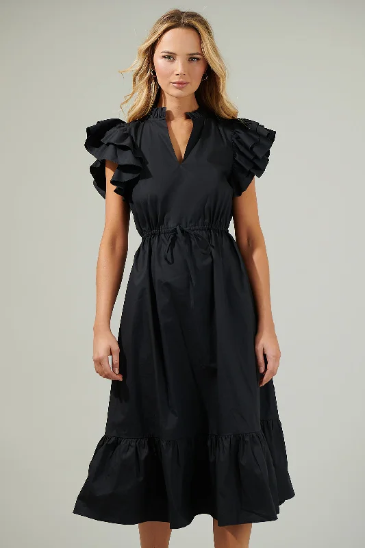 Miley Dillan Midi Ruffle Dress