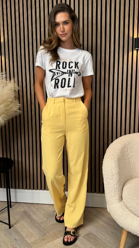 Naomi Yellow Straight Leg Trousers