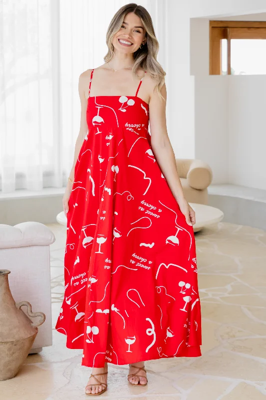 Portafino Maxi Dress Sweet Cherry Print