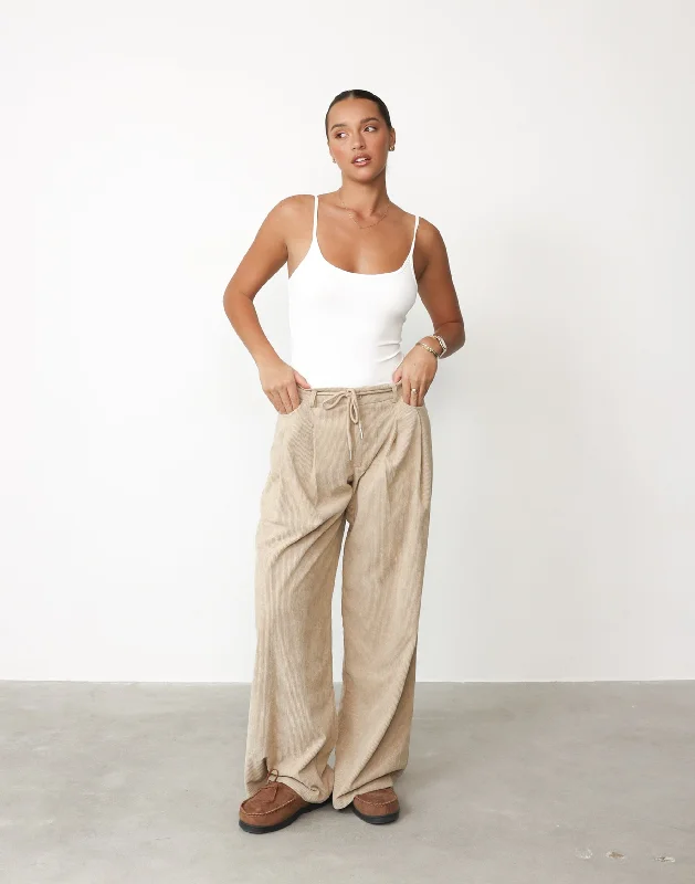 Slouched Tie Up Pant (Latte) - By Lioness