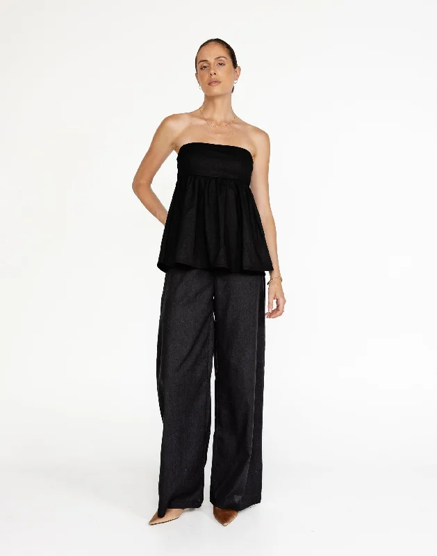 Tarsha Linen Pants (Black)