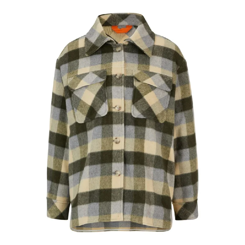 Relaxed-fit jacket in checked fabric with patch pockets