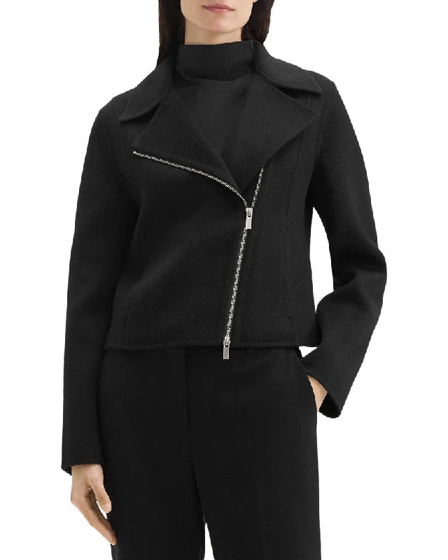 Theory Fem Wool & Cashmere-Blend Moto Jacket