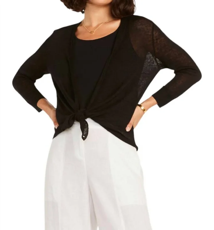 4 Way Cardigan In Black Onyx