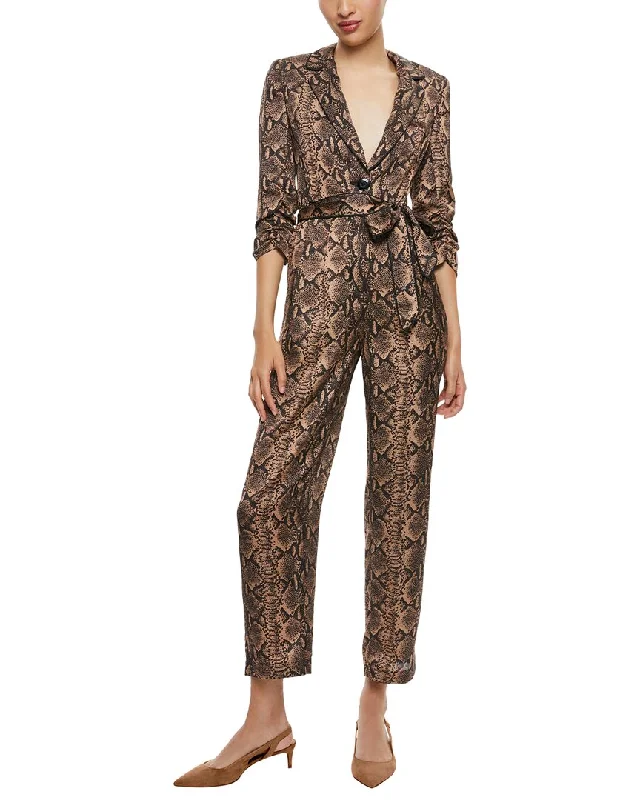 alice + olivia Louetta Pleated Tuxedo Jumpsuit