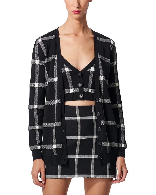 Carolina Herrera V Neck Silk & Wool-Blend Cardigan