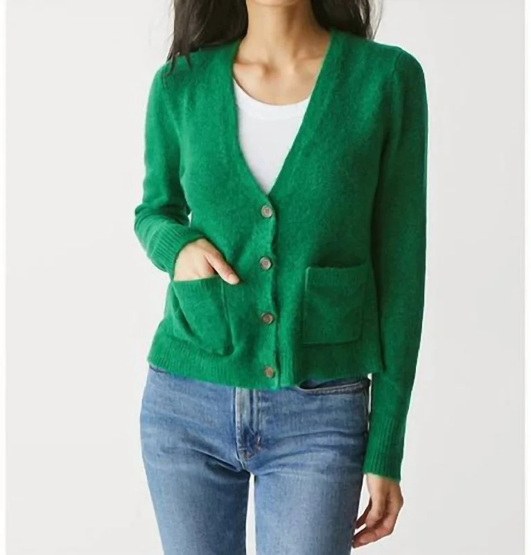 Iggy Cardigan With Patch Pockets In Beetle