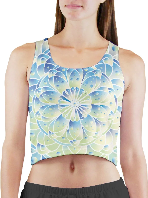 Indigo Ice Mandala Cropped Tank Top