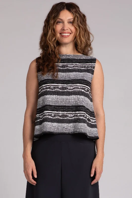 Wavy Stripe Knit Trapeze Tank | Wavy Stripe