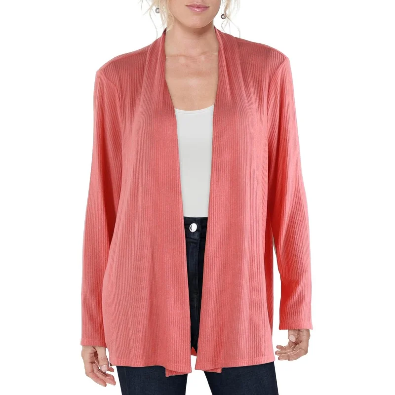 Womens Open Front Pockets Cardigan Sweater