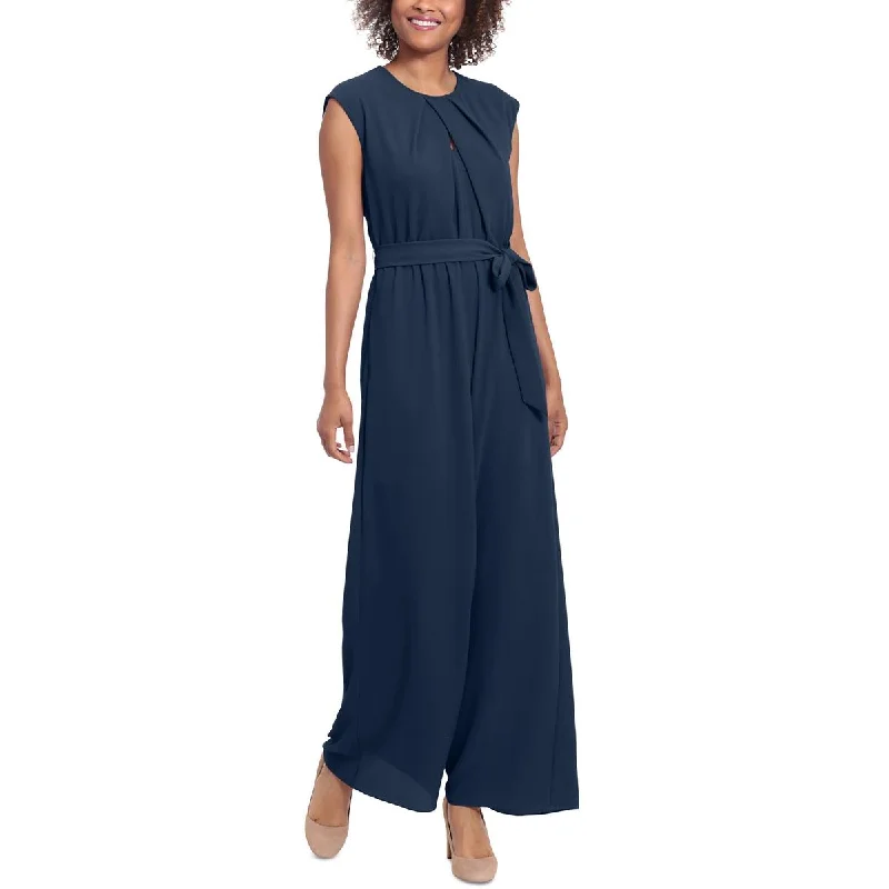 Womens Pleated Wide Leg Jumpsuit