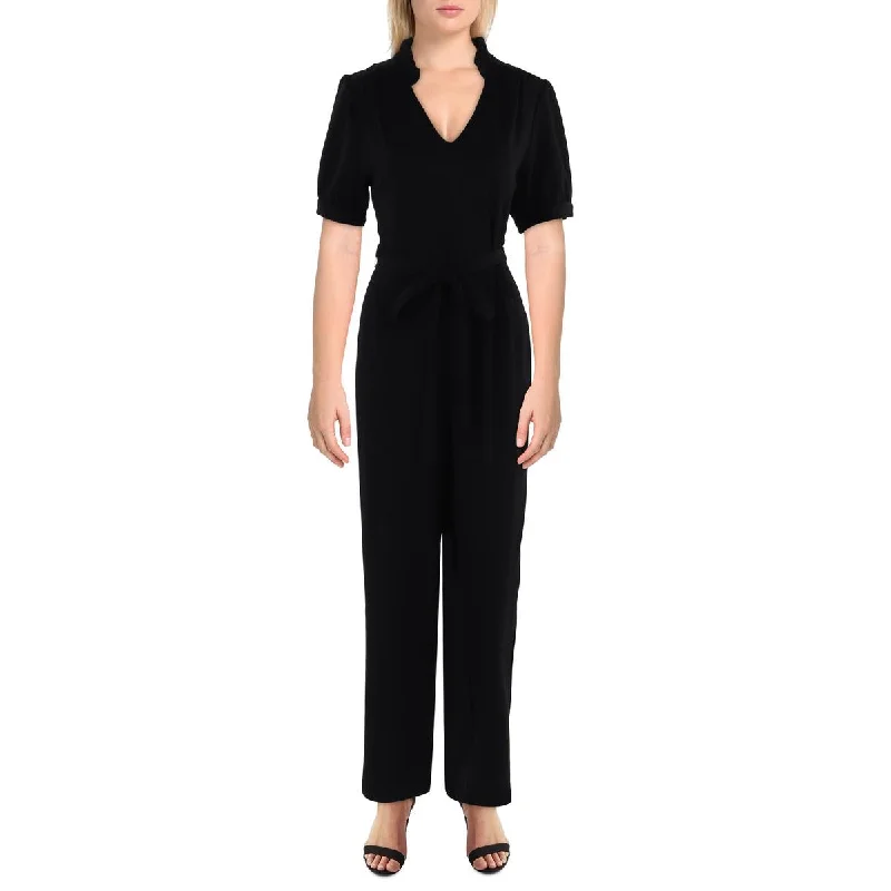 Womens V-Neck Straight Leg Jumpsuit